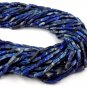 3 Strand Natural Lapis Lazuli Square Shape Approx 4x11-5x13mm Smooth 14" Long
