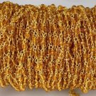 5 Feet Citrine Hydro Faceted Rosary Style Beaded Chain 24k Gold Plated 3-4mm