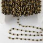 5Ft Black Spinel Gold Plated 3.5-4mm,Fashion Chain,Free Shipping,Wire Rosary