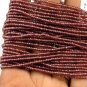 5 Strand Red Garnet Rondelle Shape 1.90mm Micro Faceted Gemstone Beads 13" Long