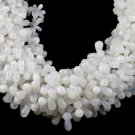 2 Strand Natural Rainbow Moonstone Smooth Drops Gemstone 6x9-7x13mm 13" Long