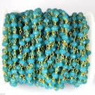 5 Feet Apatite Chalcedony Hydro Rosary Handmade Chain 4-4.5mm 24k Gold Plated