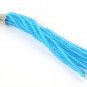 1 Pair Skyblue Seed Hydro 2mm Beads Tassel,3" Long Handmade For Making Jewelry