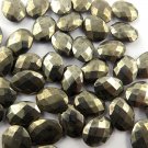 10 Pieces Pyrite 12x16mm Oval Rose Cut Loose GemStone For Making Jewellery