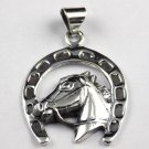 1 Pcs Horse Face Style Design 925 Sterling Silver Black Oxidize Vintage Pendant