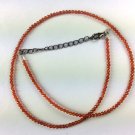 1 Necklace Carnelian Micro Faceted Rondelle Beads 2-2.5mm Silver Clasp 17" Long
