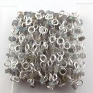 10 Feet Labradorite Smooth Tyre 5mm Brass Ring Wire Wrap Silver Rosary Chain