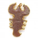 1 Pc 2.5x1.5 Inches Scorpio Jasper Arrowhead Pendant 24k Gold Electroplated Edge