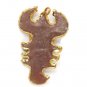 1 Pc 2.5x1.5 Inches Scorpio Jasper Arrowhead Pendant 24k Gold Electroplated Edge