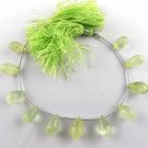 1 Strand 11 Pcs Natural Prehnite Faceted TearDrops Briolette 12x7-14x8mm 7" Long