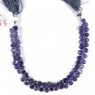 1 Strand Natural Iolite Side Drilled Faceted Pear Shape 5x8mm Briolette 8" Long