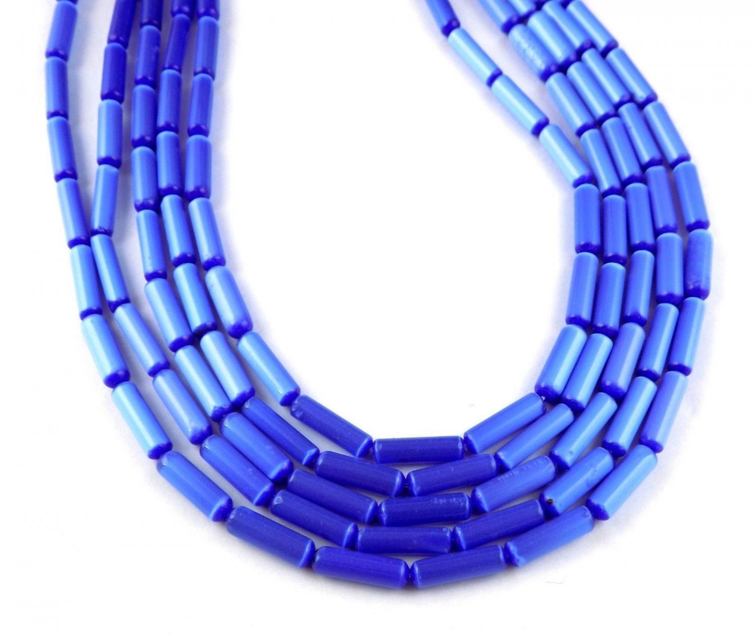 5 Strand Blue Monalisa Tube Shape Smooth 4x16mm Loose Gemstone Beads 15 ...