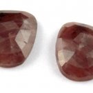 2 Pcs Natural Sapphire Uneven Shape 14mm 17.60Cts Flat Bottom Checker Gemstone
