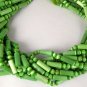 5 Strands AAA Green Monalisa Gemstone Round,Tube 5mm,5x11mm 15" Long Smooth Bead
