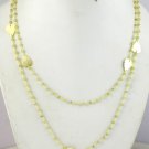 Natural Peridot Faceted Rondelle Brass 24k Gold Plated Beaded Necklace,