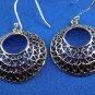 1 Pair Fancy Small Heart Round Shape Design 26x24mm Silver Black Oxidize Earring