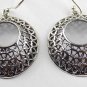 1 Pair Fancy Small Heart Round Shape Design 26x24mm Silver Black Oxidize Earring