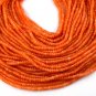 5 Strands Orange Sapphire Chalcedony Micro Faceted 4mm Gemstone Beads 14.5" Long