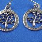 1 Pair Tree Round Shape Design 20x17mm 925 Sterling Silver Black Oxidize Earring