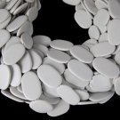 5 Strands Synthetic White Turquoise Oval 13x20-16x23mm 12" Long Smooth Beads