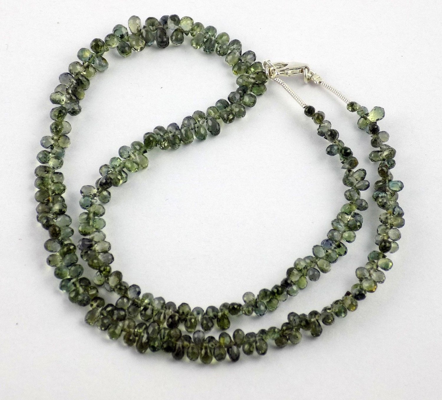 Natural Green Sapphire Side Drilled Faceted Teardrops 2.5x4-3x5.5mm Gemstone