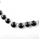1 Strand Natural Black Spinel Heart Shape Stone Beads 12-13mm Briolette 7" Long