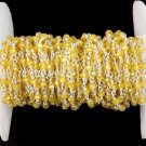 5 Feet Yellow Sapphire Cubic Zirconia CZ 3-4mm Faceted 925 Silver Plated Rosary