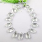 1 Strand Natural Green Amethyst Gemstone Pear 13X7-14x8mm Briolette 7" Long