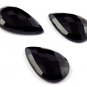 3 Pcs Natural Black Onyx Pear 21x32mm-20x34mm Flat Bottom Checker Cut Gemstone