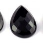 3 Pcs Natural Black Onyx Pear 21x32mm-20x34mm Flat Bottom Checker Cut Gemstone