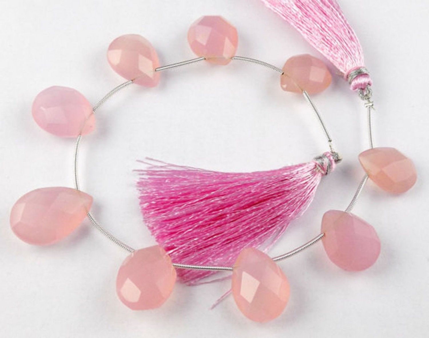 1 Strand Pink Rose Quartz Stone 14x16-14x21mm Pear Shape 7" Long Drilled Jewelry