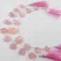 1 Strand Pink Rose Quartz Briolette Pear Shape 11x15-14x19mm 8" Long Bead Strand