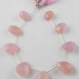 1 Strand Pink Rose Quartz Briolette Pear Shape 11x15-14x19mm 8" Long Bead Strand