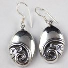 1 Pair Lovely 925 Sterling Fancy Shape Design Silver Oxidize Earrings Handmade