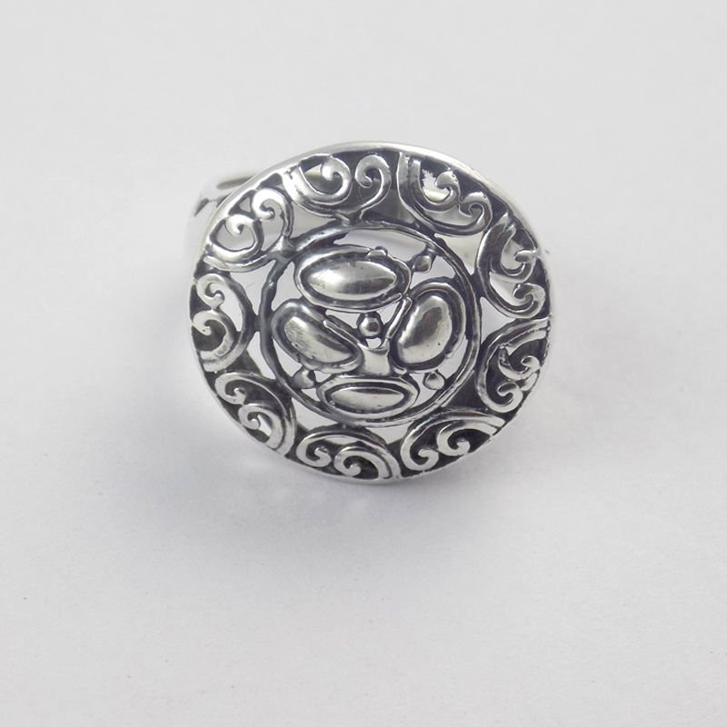 1 Pcs Floral Design Style Ring 925 Sterling Silver High Polished Lovely Ring