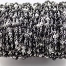 5 Feet AA Fine Quality Black Spinel Silver Pyrite Rondelle Faceted Rosary Beads
