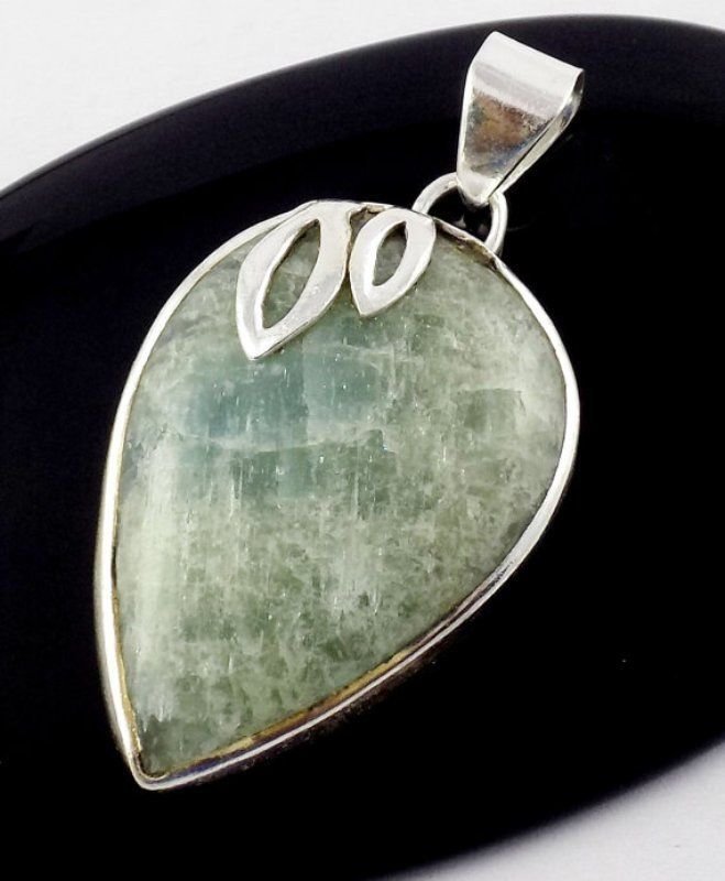 925 Solid Sterling Silver Natural Gemstones Aventurine Cabochon Pendant