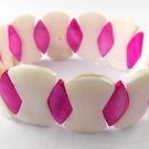 Mother of Pearl White and Pink Combo Stretch Bracelet