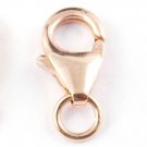 5 Pcs Rose Gold Plated Brass Fish lock With Ring Findings Lobster Claps Findings