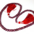 1 Strand Ruby Corundum Smooth Rondelle Gemstone Drilled Jewelry Beads 16" Long