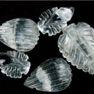 5 Pcs Lot Natural Aquamarine Leaf Shape 7x10-10x16mm 16Cts Carving Cut Gemstone