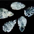 5 Pcs Lot Natural Aquamarine Leaf Shape 5x10-7x12mm 8.80Cts Carving Cut Gemstone