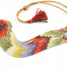 5 Strand Multi Cubic Zirconia Micro Faceted Rondelle Necklace 3-3.5mm 15.5" Long