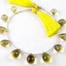 1 Strand Natural Lemon Quartz Gems Briolette Teardrop 8x12-10x15mm Beads 7" Long