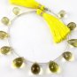 1 Strand Natural Lemon Quartz Gems Briolette Teardrop 8x12-10x15mm Beads 7" Long