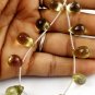 1 Strand Natural Lemon Quartz Gems Briolette Teardrop 8x12-10x15mm Beads 7" Long