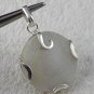 Natural White Druzy 27mm Round Cabochon Gemstone 925 Sterling Silver Pendent