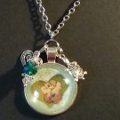 Green Pansy Pendant