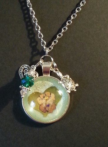 Green Pansy Pendant