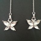 Crystal Butterfly Threader Earrings